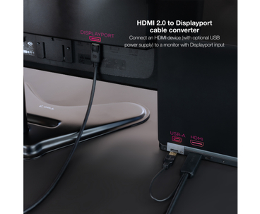 CONVERSOR DISPLAYPORT V1.2 A HDMI 2.0 1.8 M NEGRO NANOCABLE